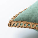Ljojo Linen Farmhouse Cushion Cover with Hemp Rope Edging - 45x45cm