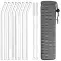 Glass Straws Set for Smoothies & Cocktails - Ljojo Eco-Friendly Reusable Straws
