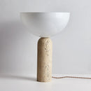 Danish Mushroom Desk Light Travertine Stone Table Lamp for Living Room by Ljojo