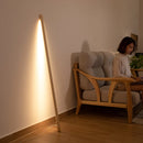 Long Black Walnut Ash Stay Against Wall Floor Lamp LED Atmosphere Bedroom Living Room Ljojo