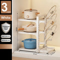 Adjustable Pot Holder with Storage Shelf for Pots, Lids, Pans, and Seasoning Bottles by Ljojo™