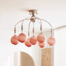 Nordic Pink Glass Ball LED Chandelier for Living Room by Ljojo