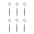 Ljojo Matte Stainless Steel Teaspoon Set for Dessert, Coffee, Ice Cream - 6 Pcs