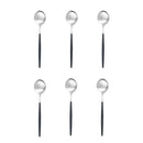 Ljojo Matte Stainless Steel Teaspoon Set for Dessert, Coffee, Ice Cream - 6 Pcs