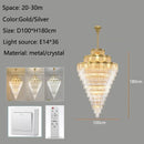 Large LED Crystal Chandelier for Modern Duplex Villa Living Room by Ljojo