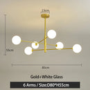 LED Chandelier Black/Gold Modern Pendant Light for Living Room - Ljojo