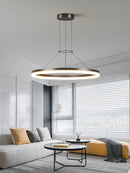 Modern Black LED Pendant Lamp Ring Chandelier Lighting Fixture by Ljojo for Living Room Kitchen Dining Bedroom