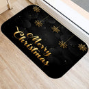 Ljojo Merry & Happy Year Door Mat: Golden Black Letter Print, Non-Slip Floor