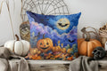 Halloween Pillow Cover Ghosts & Black Cat Design by Ljojo