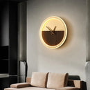 Ljojo Minimalist LED Wall Lamp with Clock for Home Indoor Lighting