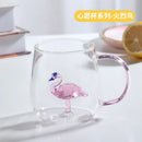 Ljojo 3D Cartoon Animal Glass Cup - Cute Single Layer Cup for Water, Coffee, Juice