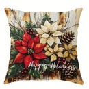 Festive Poinsettias & Bells Pillow Covers by Ljojo - Decorative Cushion Cover for Sofa, Bedroom & Car