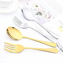 Ljojo Mirror Gold Stainless Steel Flatware Set - 4Pcs Dinnerware Cutlery Kit