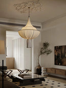 Nordic Wabi Sabi Retro Cloth E27 Pendant Light Fixture for Living Room by Ljojo