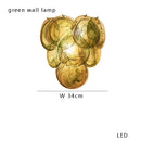 Murano Glass Chandelier: Blue Green Pink Glossy Ceiling Light for Girls Room by Ljojo