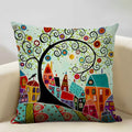 Hand-Painted Retro Country Linen Cushion Cover by Ljojo