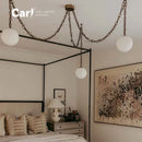 French Retro Marble Pendant Light Dining Table for Home & Restaurant by Ljojo