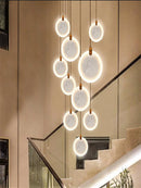 Ljojo Marble Chandelier: Luxury Gold LED Stone Light for Staircase, Lobby & Hallway