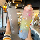 Ljojo 1L Sport Water Bottle with Straw - Portable Gym Fitness Hydration Jug