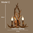 Retro Deer Horn Wall Lamp Industrial Style for Living Room by Ljojo