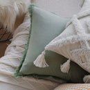 Ljojo Light Green Tassel Cushion Cover - Nordic Style Living Room Decor