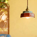 Vintage LED Ceiling Chandelier Ceramic Copper Pendant Light Fixture for Bedroom - Ljojo