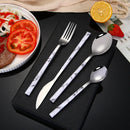 Ljojo Marble Pattern Stainless Steel Cutlery Set - 5Pcs Western Dinnerware