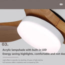 Ljojo 42/52 Inch Smart Ceiling Fan Light Remote Control Chandelier for Modern Living Room