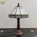 Geometric Tiffany Style Mini Table Lamp for Living Room by Ljojo - Glass Office Desk Lighting