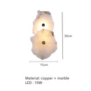 Ljojo Marble LED Wall Lamp Copper Sconce for Parlor Bedroom