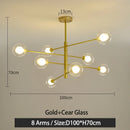 LED Chandelier Black/Gold Modern Pendant Light for Living Room - Ljojo