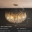 Ljojo Crystal Branch Chandelier Luxe LED Pendant Light Fixture - Modern Luxury Bedroom Dining Room Lighting