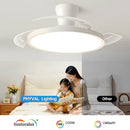 Ljojo 42/48in LED Ceiling Fan Light for Home Indoor Lighting Fixtures