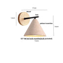 Ljojo LED Travertine Wall Light with Wood Pull Chain Switch and Iron Mirror Light