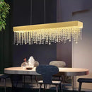 Ljojo Luxury Crystal Chandelier: Modern Dining Room Pendant Light Brushed Nickel Indoor Lighting