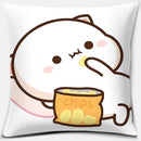 Cute Mocha Mochi Peach Cat Pillowcase for Sofa and Car Decor, Home by Ljojo, 45x45cm