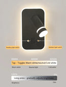 Ljojo Led Wall Sconce Lamp Touch Switch USB Tri-color Diammable Lights