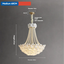 Ljojo Glass Petal Designer Pendant Light | Elegant French Style Bedroom Ceiling Fixture