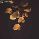 Industrial Minimalist Art Walnut Wood Clip LED Pendant Lights Chandelier for Home Decoration by Ljojo