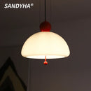 Ljojo Modern Nordic White Glass Pendant Light Chandelier Stylish Home Decor for Bedroom Lighting