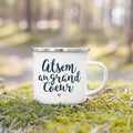 Enamel French Printed Coffee Cup with Handle - Best Thanks Gift for Atsem by Ljojo