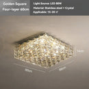 Ljojo Modern Gold Crystal Chandelier Ceiling Lamp for Dining Living Bedroom Island Decor