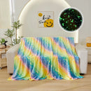 Ljojo Luminous Rainbow Unicorn Pegasus Star Flannel Blanket - Machine Washable Printing and Dyeing Blanket