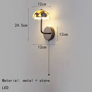 LED Mushroom Wall Light Marble Sconce Ljojo Bedroom Foyer Decor Dining Room Accent
