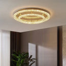 Adjustable Crystal Style Ceiling Lamp Modern Luxury Round Steel Light - Ljojo