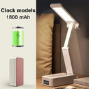 Foldable LED Desk Lamp with Clock | Portable USB Charging | Energy Saving Reading Light by Ljojo