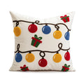 Embroidered Ljojo Joy Bear Christmas Cushion Cover Pillow Case Red Festive Decor