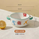 Ljojo 4.7-inch Ceramic Double Ear Steamed Egg Bowl