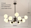 Ljojo Modern Lustrous Glass Chandelier Ceiling Light Elegant Indoor Lighting for Living Room Dining Room