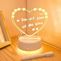 Heart LED Night Light Message Board USB Powered Warm Lamp Bedroom Decoration by Ljojo